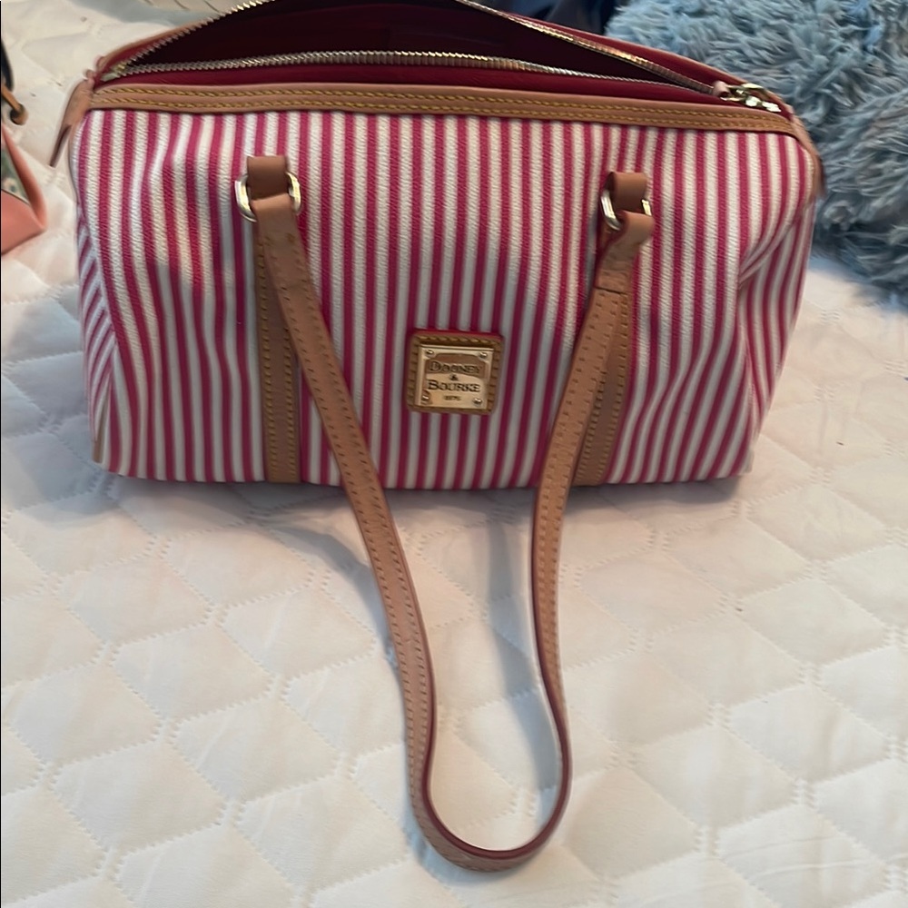 Dooney & Bourke Red and White Shoulder Bag